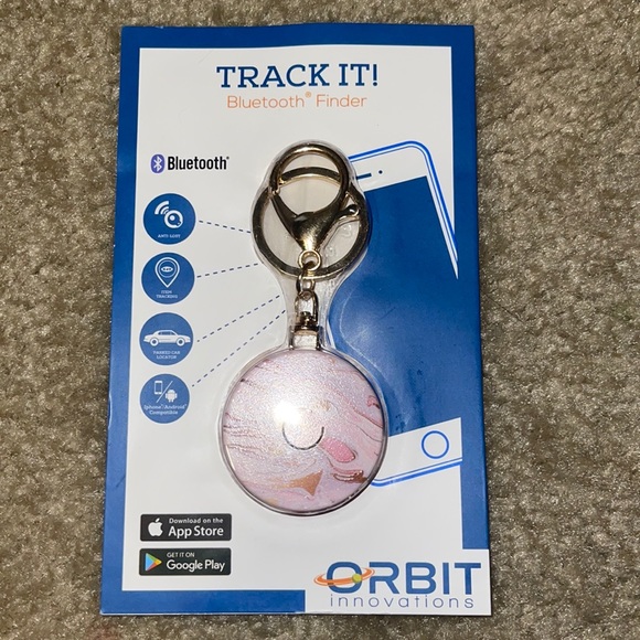 Keychain grip pop socket Track it Bluetooth finder (pink swirl or blue cheetah) - Picture 2 of 4